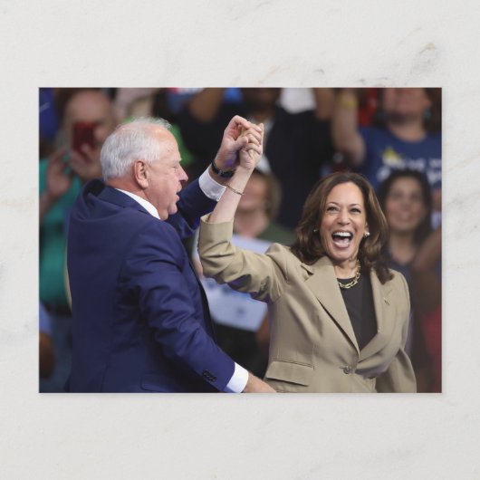 Kamala Harris & Tim Walz Briefkaart (Voorkant)