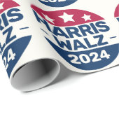 Kamala Harris Tim Walz campagne 2024 Presidentieel Cadeaupapier (Rol Hoek)