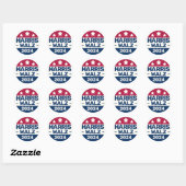 Kamala Harris Tim Walz campagne 2024 Presidentieel Ronde Sticker (Vel)
