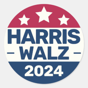Kamala Harris Tim Walz campagne 2024 Presidentieel Ronde Sticker