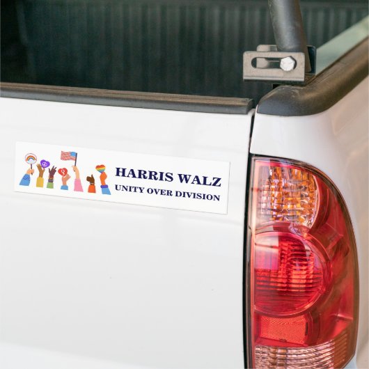 Kamala Harris Tim Walz Eenheid over Divisie Bumpersticker (Op Truck)