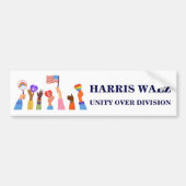 Kamala Harris Tim Walz Eenheid over Divisie Bumpersticker (Voorkant)