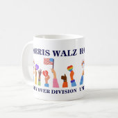 Kamala Harris Tim Walz Eenheid over Divisie Koffiemok (Voorkant links)