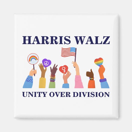 Kamala Harris Tim Walz Eenheid over Divisie Magneet (Voorkant)