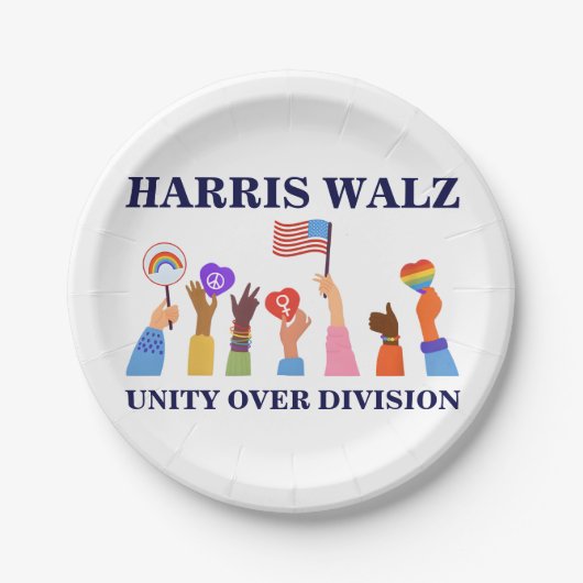 Kamala Harris Tim Walz Eenheid over Divisie Papieren Bordje (Voorkant)