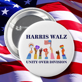 Kamala Harris Tim Walz Eenheid over Divisie Ronde Button 5,7 Cm
