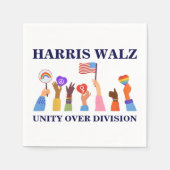 Kamala Harris Tim Walz Eenheid over Divisie Servet (Voorkant)