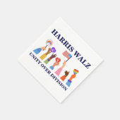 Kamala Harris Tim Walz Eenheid over Divisie Servet (Hoek)