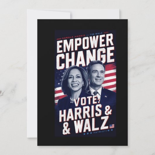 Kamala Harris & Tim Walz Kaart (Voorkant)