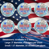 Kamala Harris, Tim Walz: Laat alles achter op het  Ronde Sticker