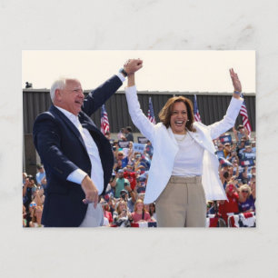 Kamala Harris Tim Walz outdoor Briefkaart