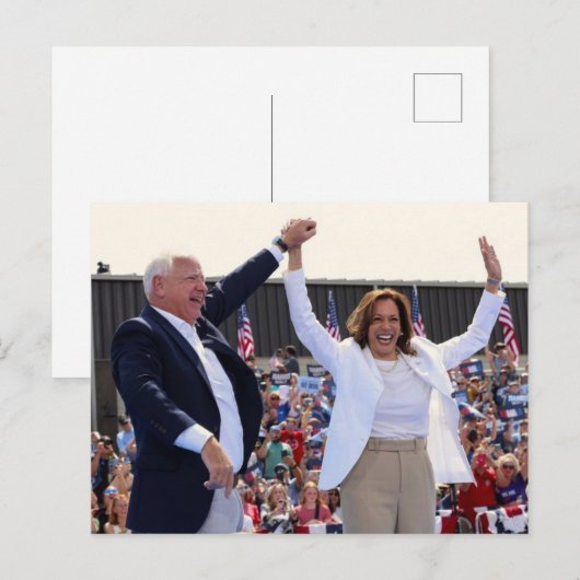 Kamala Harris Tim Walz outdoor Briefkaart (Voorkant / Achterkant)