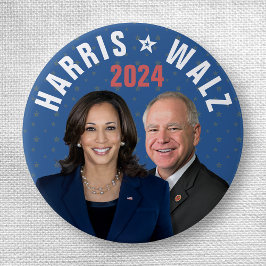 Kamala Harris Tim Walz President Vice 2024 Foto's Ronde Button 3,2 Cm