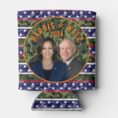 Kamala Harris Tim Walz President Vice Foto's Camo Blikjeskoeler (Achterkant)