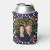 Kamala Harris Tim Walz President Vice Foto's Camo Blikjeskoeler (Blikje Achterkant)