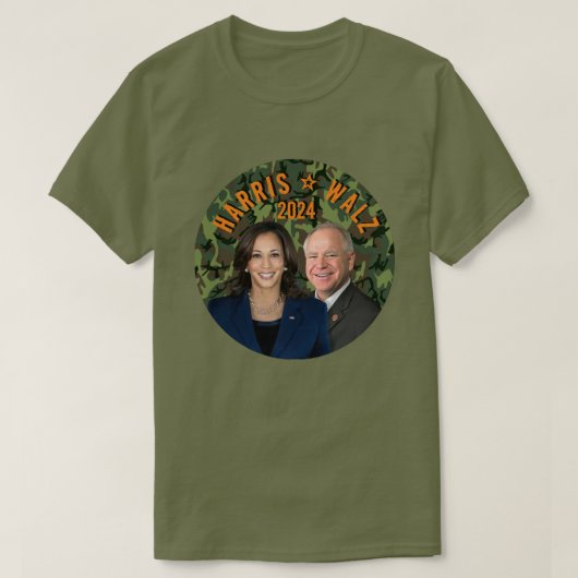 Kamala Harris Tim Walz President Vice Foto's Camo T-shirt (Design voorkant)