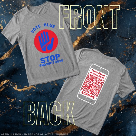 Kamala Harris Tim Walz Stem Blue Stop Project 2025 Tri-Blend Shirt