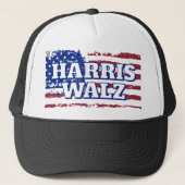 Kamala Harris Tim Walz Trucker Hat Trucker Pet (Voorkant)