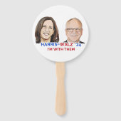 Kamala Harris Tim Walz Verkiezingen 2024 Handwaaier (Achterkant)