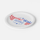 Kamala Harris Tim Walz Verkiezingen 2024 Papieren Bordje (Gekanteld)