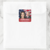 Kamala Harris Tim Walz voor President 2024 Vierkante Sticker (Tas)
