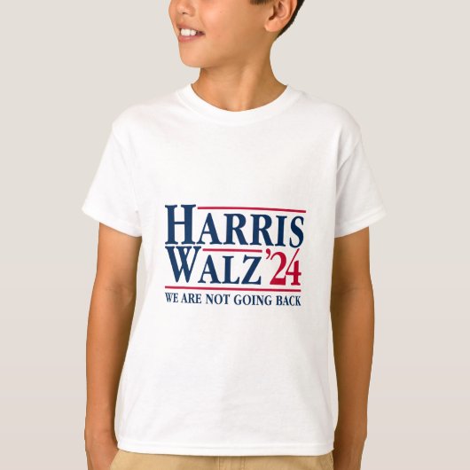 Kamala Harris Tim Walz VP We gaan niet terug! 1 T-shirt (Voorkant)