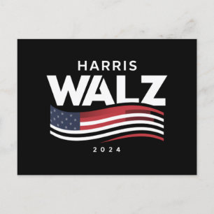 Kamala Harris Tim Walz Wals 2024 Verkiezing Briefkaart