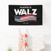 Kamala Harris Tim Walz Wals 2024 Verkiezing Spandoek (Insitu)