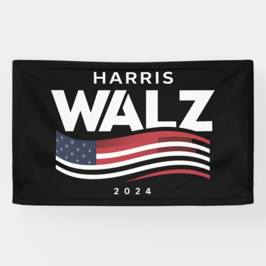 Kamala Harris Tim Walz Wals 2024 Verkiezing Spandoek (Horizontaal)