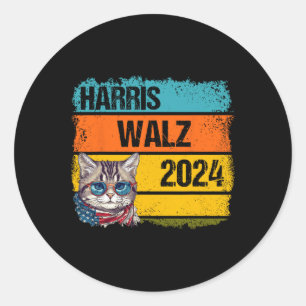 Kamala Harris Tim Walz Waltz Harris Walz Waltz 202 Ronde Sticker