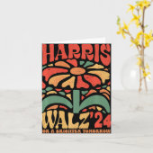 Kamala Harris Tim Walz Waltz Kaart (Gele Bloem)