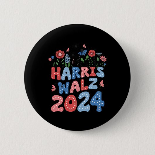 Kamala Harris Tim Walz Waltz Ronde Button 5,7 Cm (Voorkant)