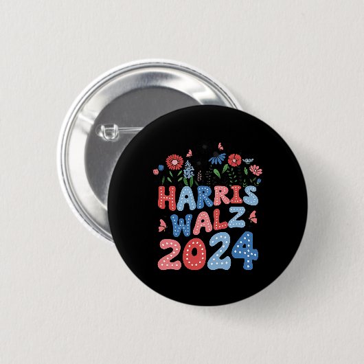 Kamala Harris Tim Walz Waltz Ronde Button 5,7 Cm (Voorkant /achterkant)