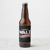 Kamala Harris Tim Walz Waltz Verkiezingen 2024 Bier Etiket (Voorkant)