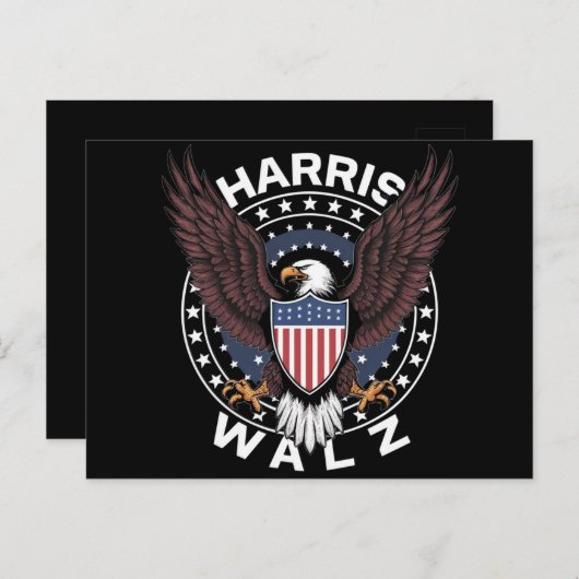 Kamala Harris Tim Walz Waltz Verkiezingen 2024 Briefkaart (Voorkant / Achterkant)