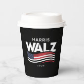 Kamala Harris Tim Walz Waltz Verkiezingen 2024 Papieren Bekers (Voorkant)
