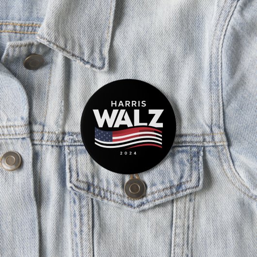 Kamala Harris Tim Walz Waltz Verkiezingen 2024 Ronde Button 7,6 Cm (In situ)