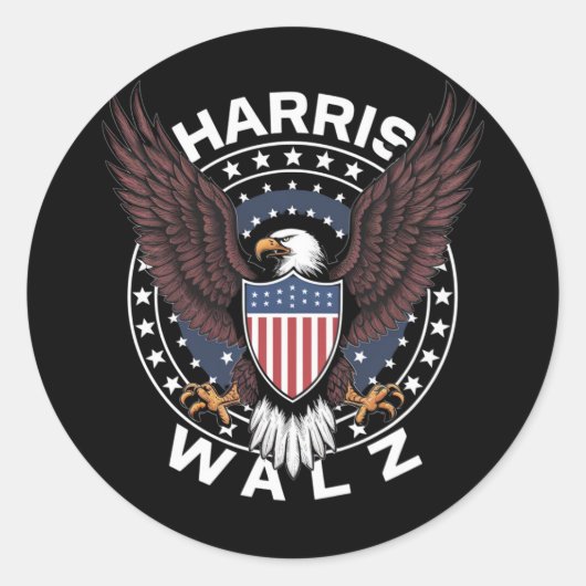 Kamala Harris Tim Walz Waltz Verkiezingen 2024 Ronde Sticker (Voorkant)