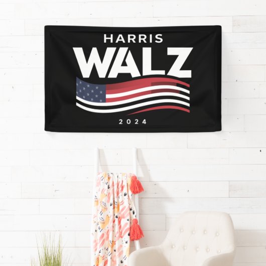 Kamala Harris Tim Walz Waltz Verkiezingen 2024 Spandoek (Insitu)