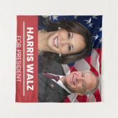 Kamala Harris Tim Walz Wandkleed (Voorkant (horizontaal))