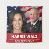 Kamala Harris Tim Walz Wandkleed (Voorkant)