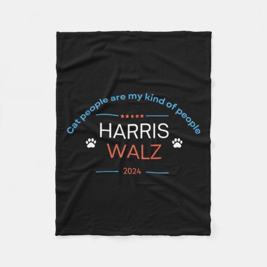 Kamala Harris Tim Wheimer 2024 Kattenmensen zijn m Fleece Deken (Voorkant)