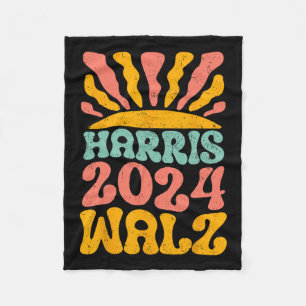 Kamala Harris Tim Wheimer 2024 Retro Cat Lady Fema Fleece Deken