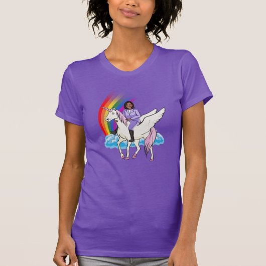 KAMALA HARRIS UNICORN EN RAINBOW T-Shirt (Voorkant)