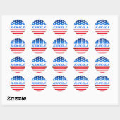 Kamala Harris USA Flag Custom Text Elections 2024 Ronde Sticker (Vel)