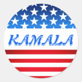 Kamala Harris USA Flag Custom Text Elections 2024 Ronde Sticker (Voorkant)