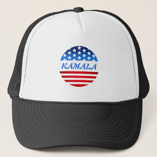 Kamala Harris USA Flag Custom Text Elections 2024 Trucker Pet (Voorkant)