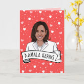 Kamala Harris Valentijnsdag Kaart (Gele Bloem)