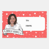 Kamala Harris Valentijnsdag Rechthoekige Sticker (Voorkant)