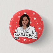 Kamala Harris Valentijnsdag Ronde Button 3,2 Cm (Voorkant)